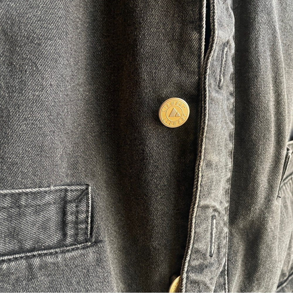 Vintage Grey Denim Jacket with Pearls - Picture 4 of 5